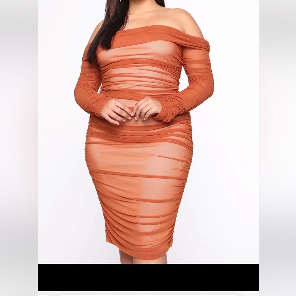 Off-Shoulder Ruched Dress - Picture 1 of 10